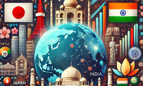 DALL·E 2024-09-19 17.46.24 - A visual representation of investment recommendations for non-traditional markets, specifically Japan and India, highlighting CEDEARs with high potent